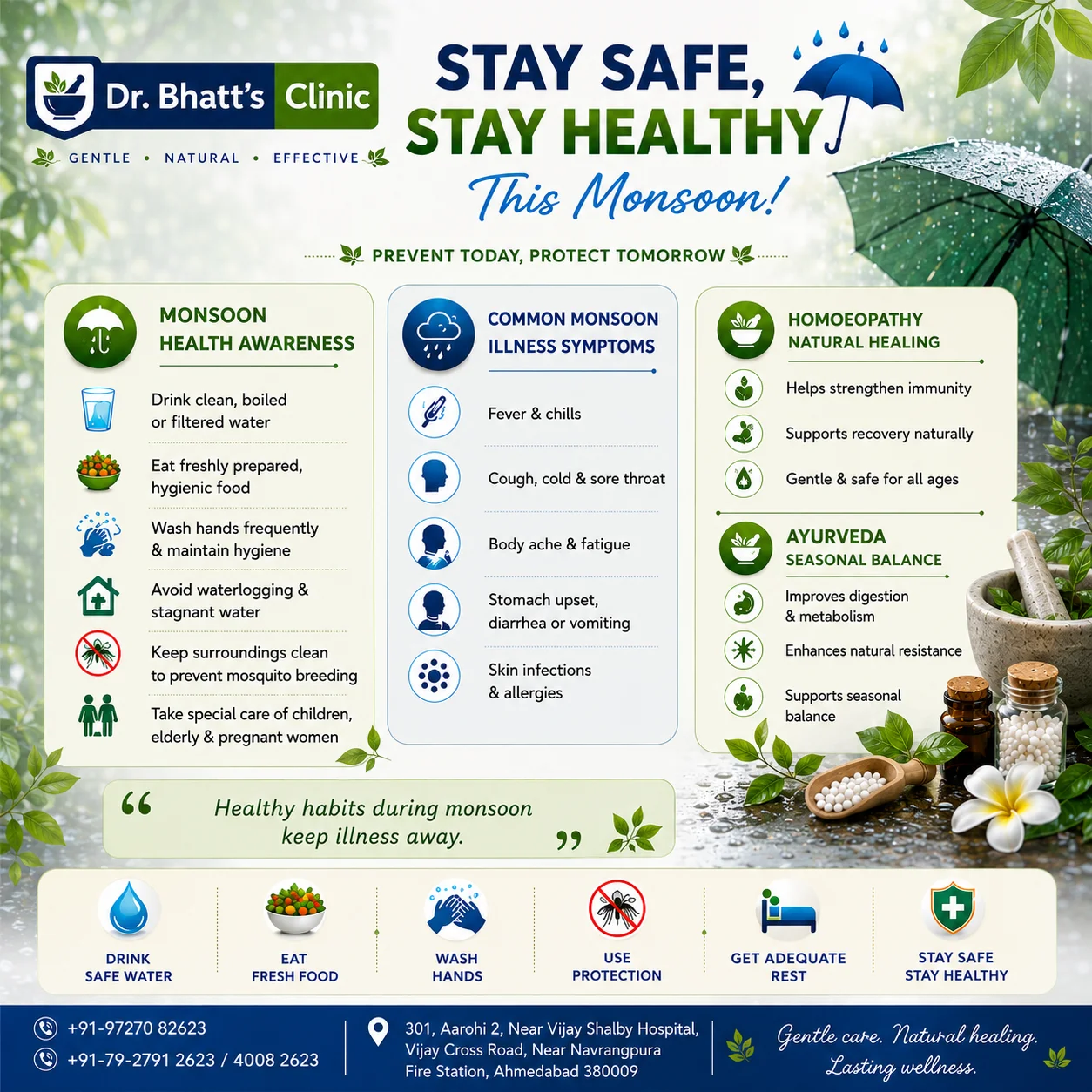 Monsoon Health Awareness: Stay Healthy During the Rainy Season with Homoeopathy & Ayurveda